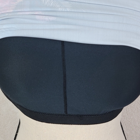 Free Country Black Macrame Floral Print Quick Dri Tankini Swim Top Sz M NEW - Picture 8 of 16